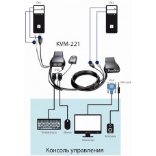 Переключатель KVM D-Link KVM-221/RU 2-портовый KVM-переключатель