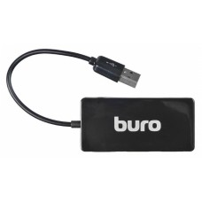 Разветвитель USB 2.0 Buro BU-HUB4-U2.0-Slim 4порт. черный