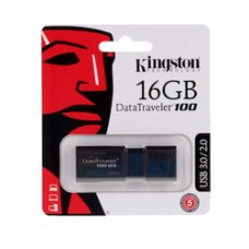 Флеш Диск Kingston 16Gb DataTraveler 100 G3 DT100G3/16GB USB3.0 черный